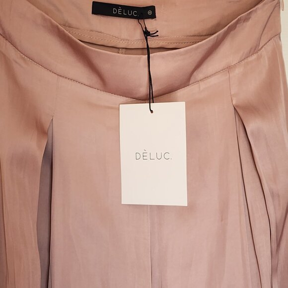 NWT Deluc High Sheen Wide Leg Pants - Picture 3 of 5